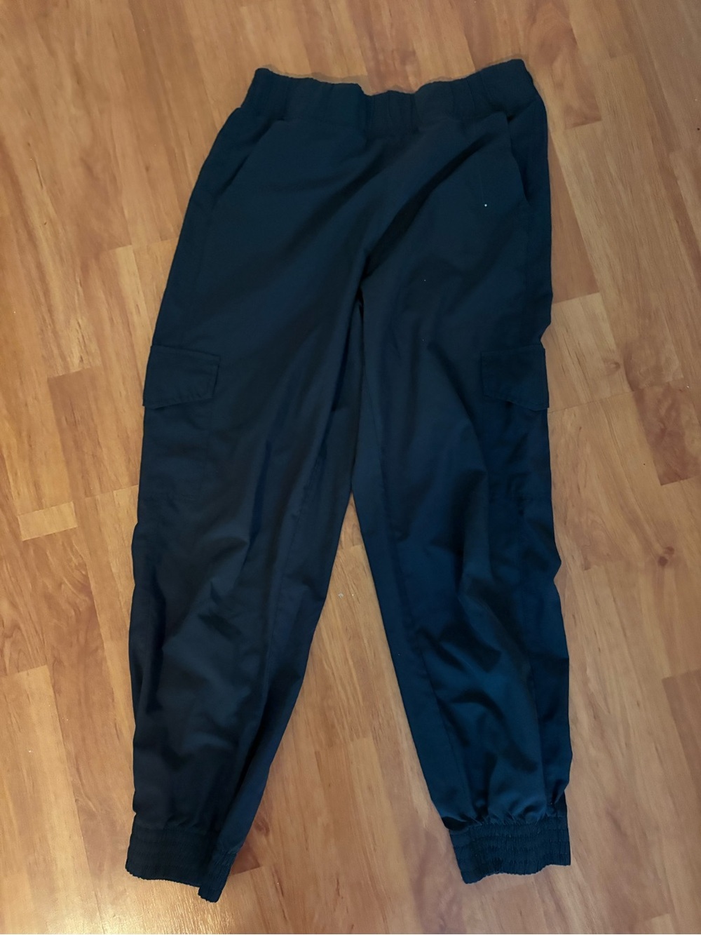 Women’s Black Cargo Jogger Pants - Casual Elastic Waist